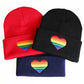 Rainbow Heart Beanie